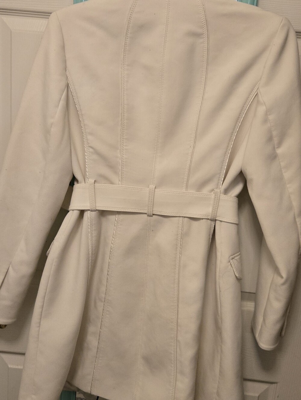 Women's Ivory Belted Trench Coat
